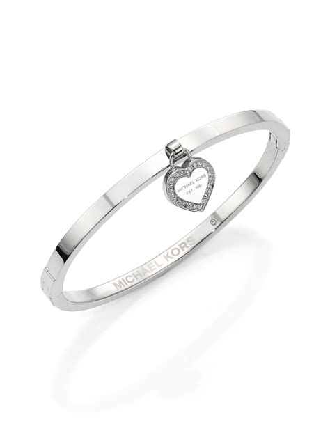 michael kors heart bracelet silver bangle|Michael Kors bracelet price.